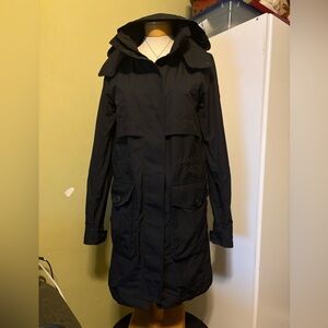 Canada Goose Black Trench Coat with Hood
